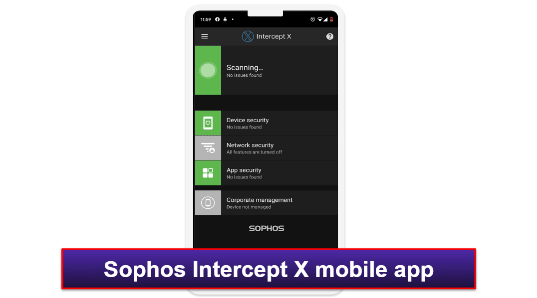 Мобильное приложение Sophos Antivirus