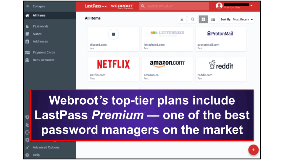 Функции безопасности WebRoot