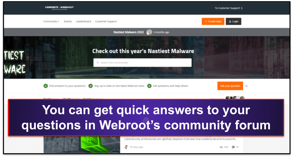 Webroot Müşteri Desteği