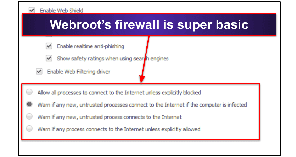 Webroot Security Features