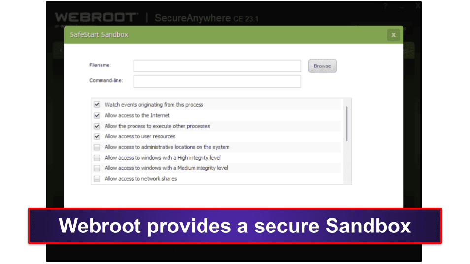 Webroot Security Features