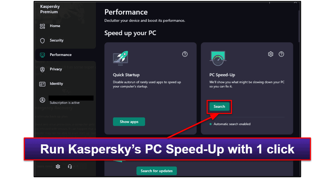 Recursos de segurança Kaspersky