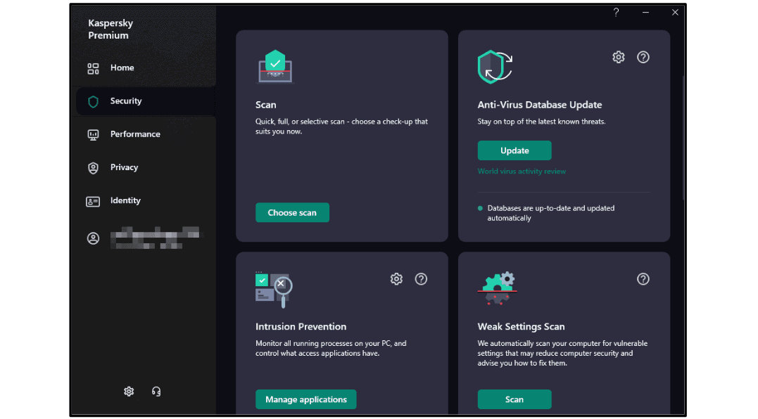 Recursos de segurança Kaspersky