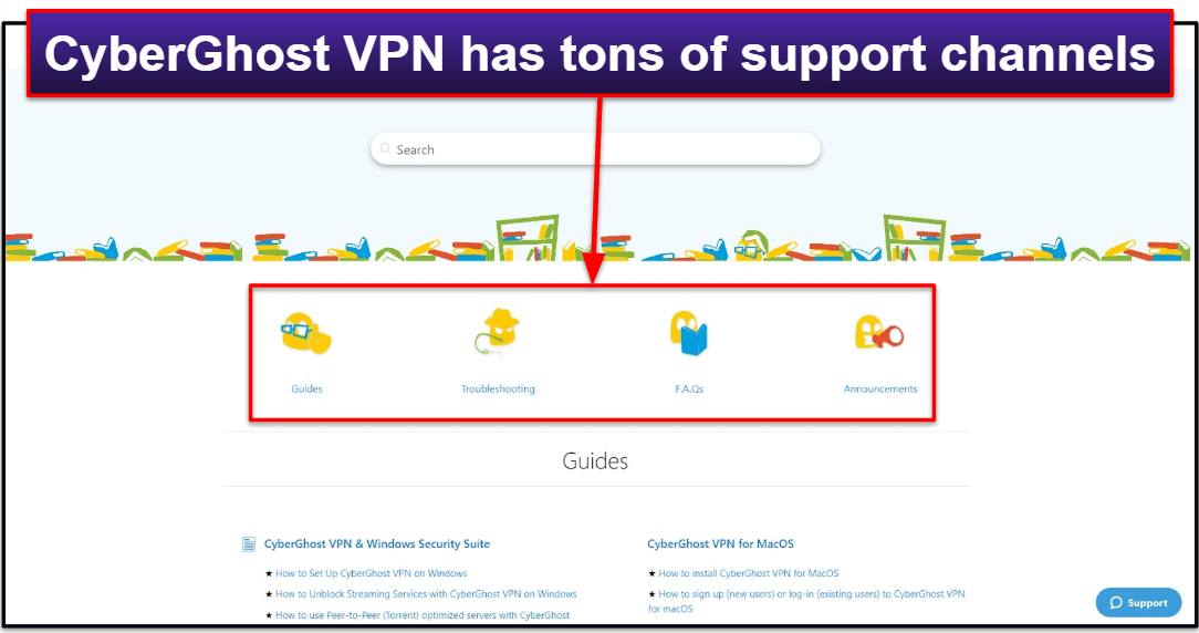 Obsługa klienta Cyberghost VPN