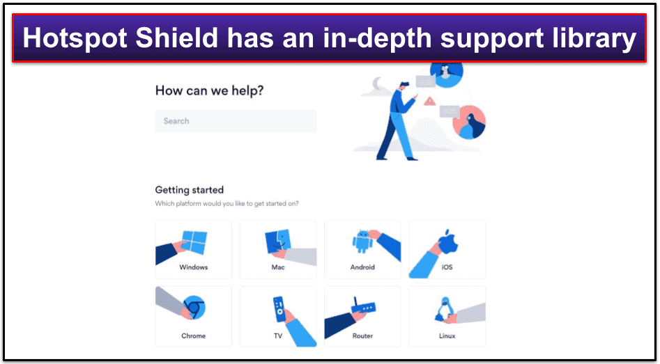 Υποστήριξη πελατών Hotspot Shield