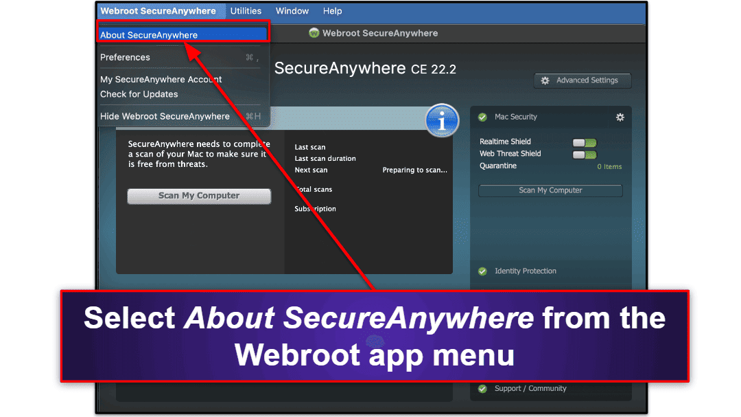 Jak odinstalovat a plně odstranit soubory Webroot z vašich zařízení