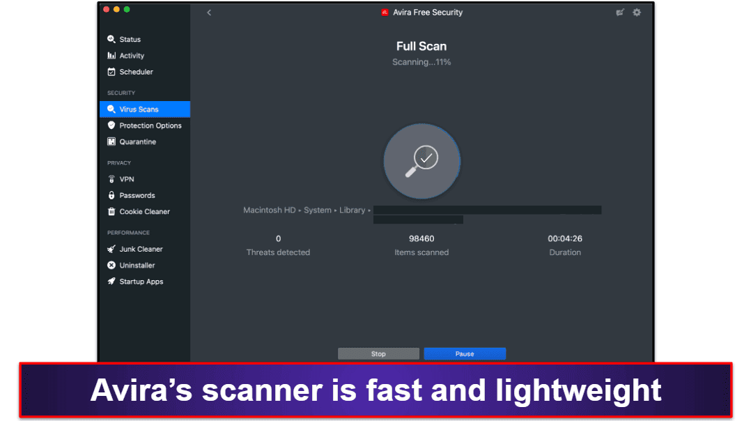 7. Avira Free Antivirus for Mac — Best Free Mac Antivirus