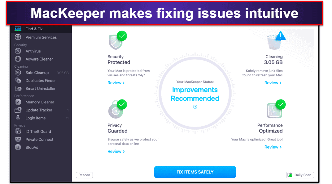 6. MacKeeper — Best for Intuitive Security Management