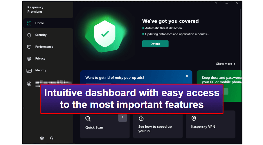 Kaspersky facilidade de uso e configuração