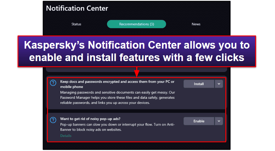 Kaspersky Ease of Use and Setup