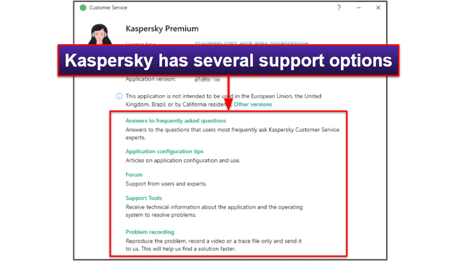 ฝ่ายสนับสนุนลูกค้า Kaspersky