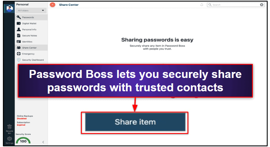 9. Password Boss - bonne gamme de fonctionnalités de gestion des mots de passe