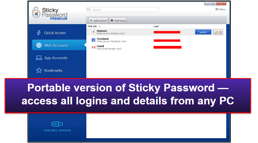 7. Sticky Password - Good Premium Plan με φορητή επιλογή