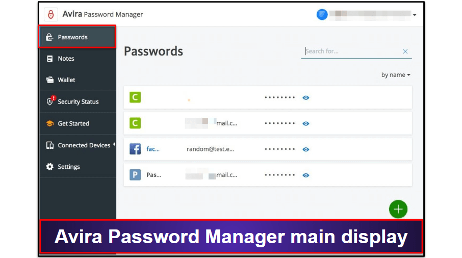 8. Avira Manager Password - Интуитивно приложение за Windows + добър безплатен план