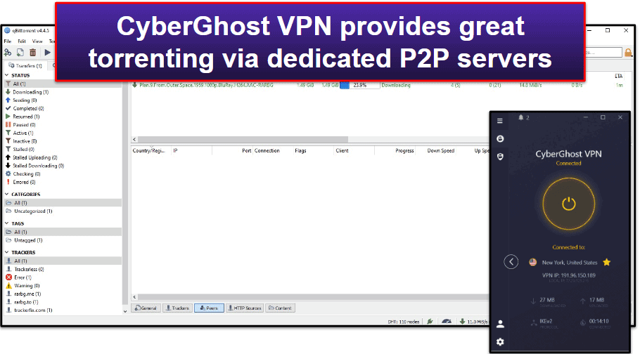 Υποστήριξη CyberGhost VPN Torrenting