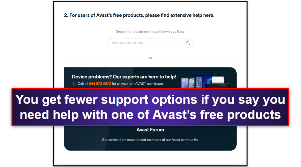 Υποστήριξη πελατών Avast Antivirus